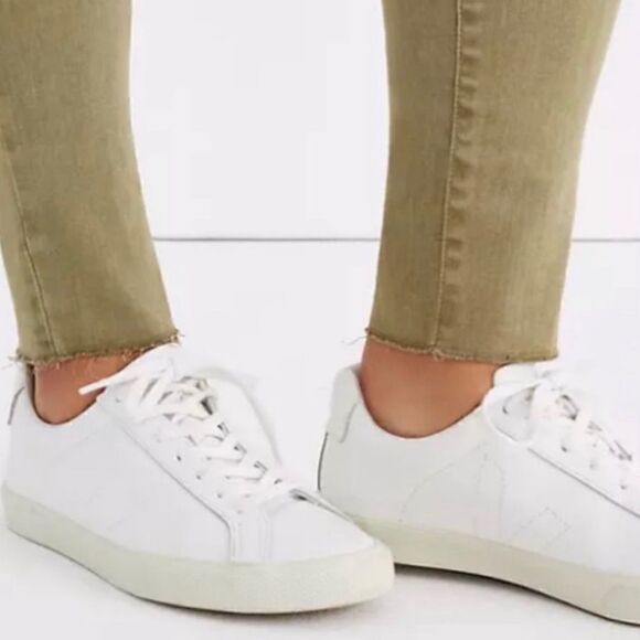 Madewell 9" High Rise Skinny Jean Green Raw Hem - Picture 10 of 14